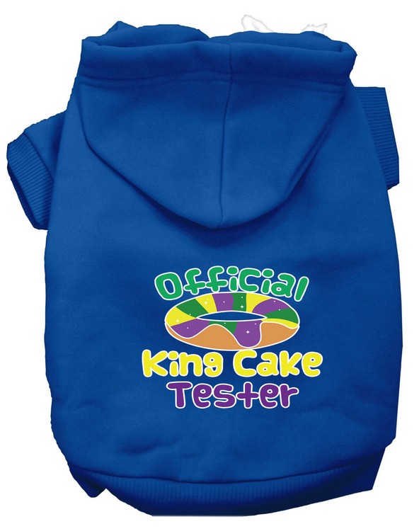 King Cake Taster Screen Print Mardi Gras Dog Hoodie Blue XXXL